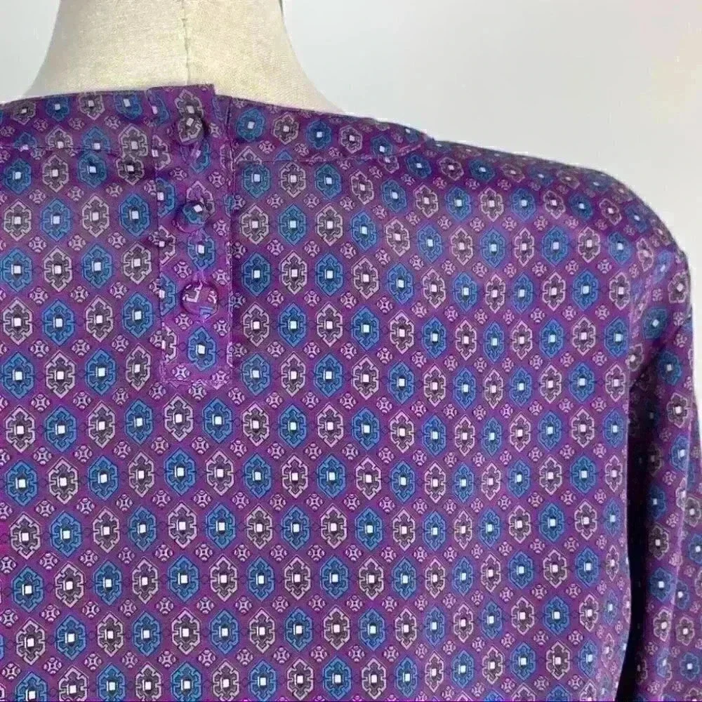 SK & Company Womens top size 14 purple geometric vintage 80s 90s